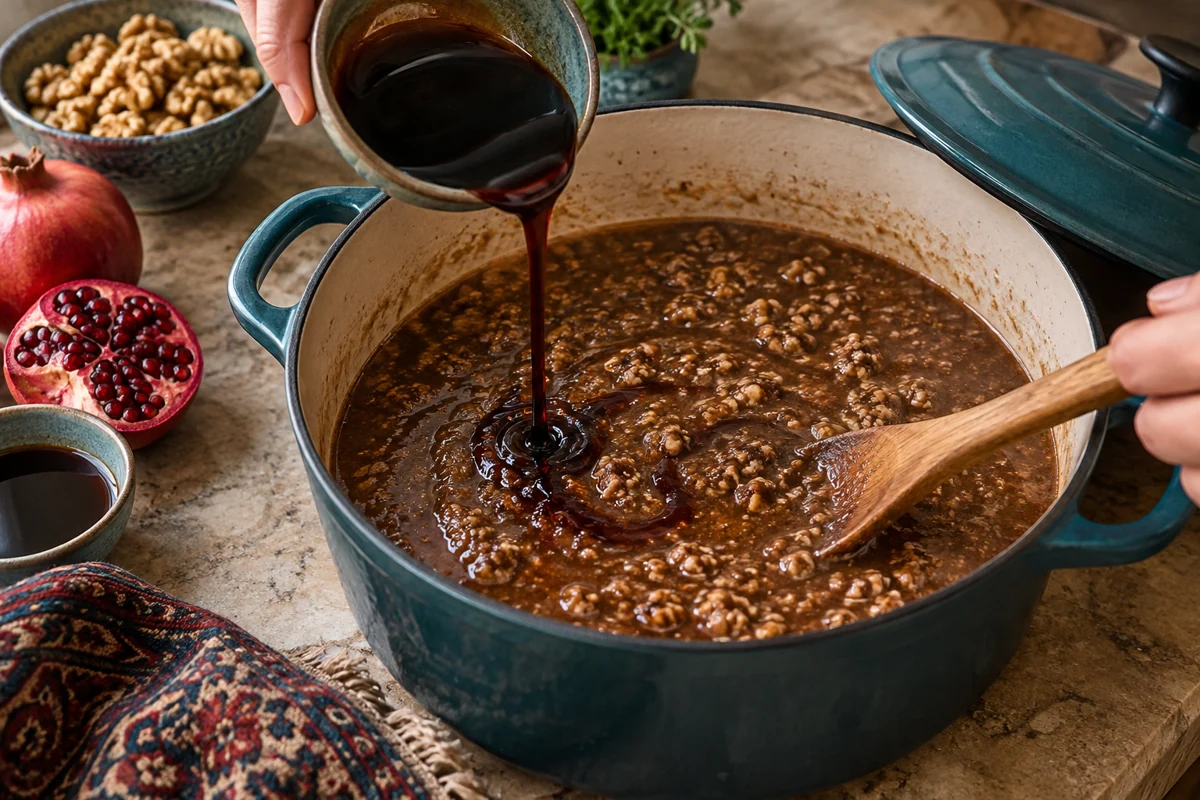 Fesenjan, étape 3 : Commencer la sauce · 30 min